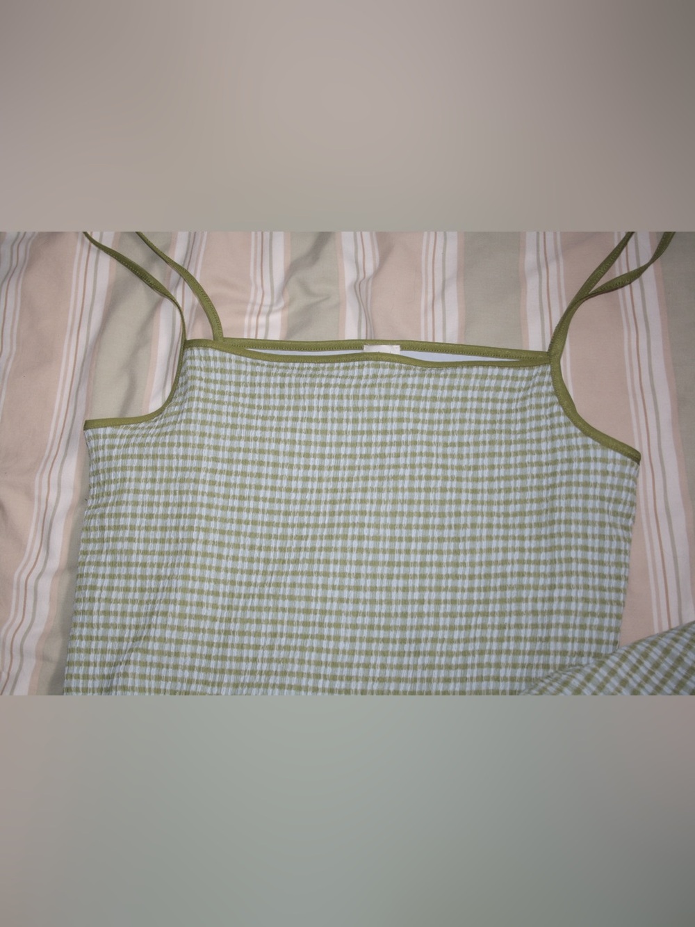 Green Gingham Spaghetti Strap dress